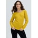 thumbnail image 2 of Polera Mujer Botón Rib Lisa Amarillo, 2 of 4