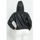thumbnail image 2 of Chaqueta con Capucha de Piel Sintética Negra, 2 of 9
