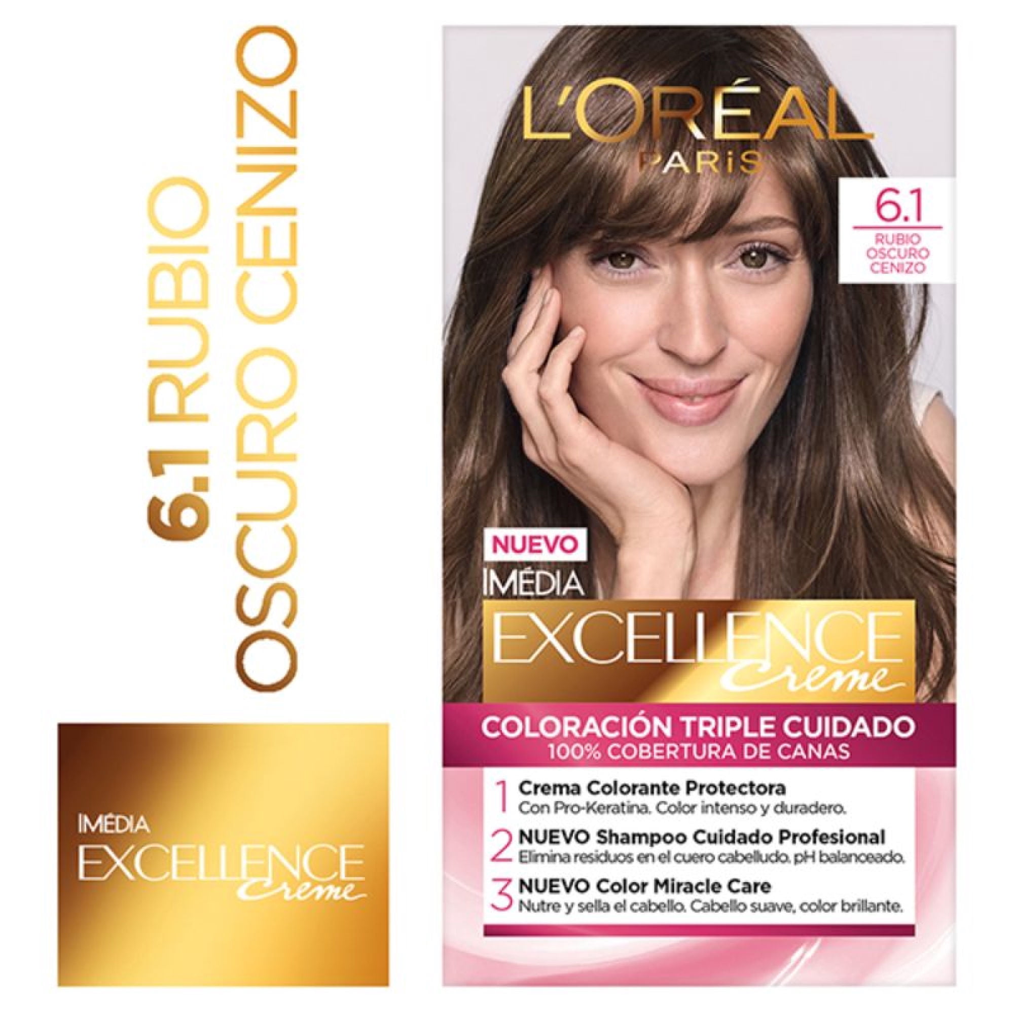Coloración Excellence Cabello 6.1 / Rubio Oscuro Ceniza