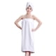 thumbnail image 1 of Conjunto de bata de spa para mujer, toalla de baño de microfibra suave, acogedora y absorbente con gorro turbante para secar el cabello., 1 of 5
