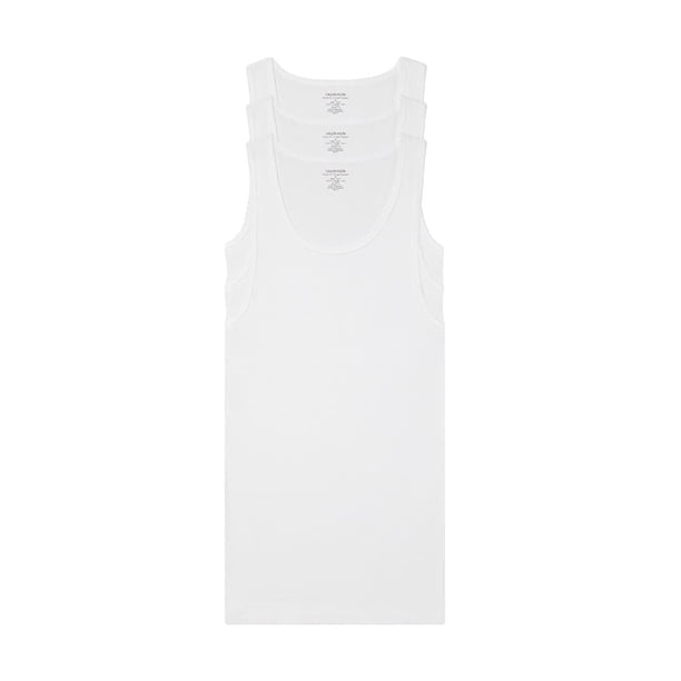 Camiseta Calvin Klein 100% algodón para hombre, paquete de 3, color blanco sin mangas XL