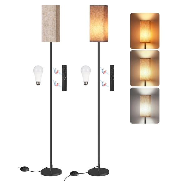 Lámpara de pie GOEBLESON 163 cm regulable con mando a distancia – Beige