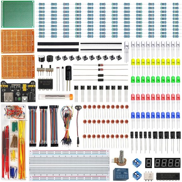 Kit de Componentes Electrónicos WayinTop con Breadboard e Interruptores