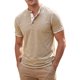 thumbnail image 4 of INSPIRE CHIC Camisetas Henley de Hombre de Manga Corta Casual con Ribete en Contraste XL Beige, 4 of 6