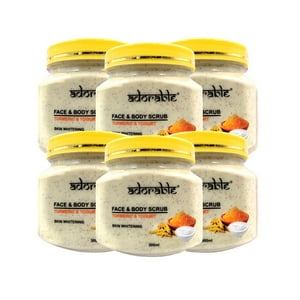 Adorable - Pack 6 Uds Exfoliante Cuerpo Y Rostro Cúrcuma-Yogurt 300 Ml