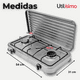 thumbnail image 3 of Cocina Encimera a Gas Licuado 2 Platos+KIT de instalación Cocinilla Gris, 3 of 7