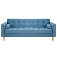 Bodevir - Sofa Retro 3Cg Felpa 05 Azul Petroleo