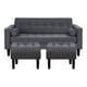 thumbnail image 1 of Sofa Retro 3c + 2 Pouf Felpa 00 Gris, 1 of 6