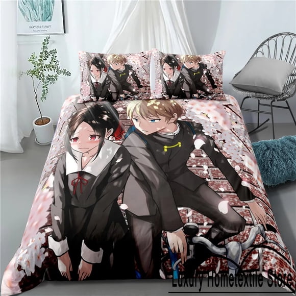 Kaguya-sama Love is War Miyuki Shirogane Bedding Set Boys Girls Size Duvet Cover Pillowcase Bed Kids Adult Bed Sheets