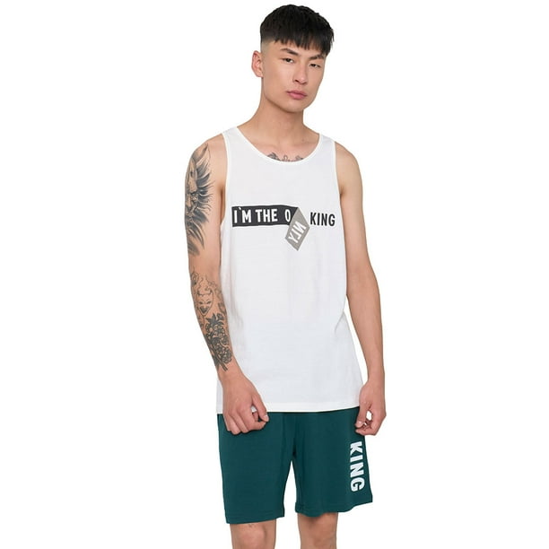Pijama Hombre Sin Mangas Blanco Corona