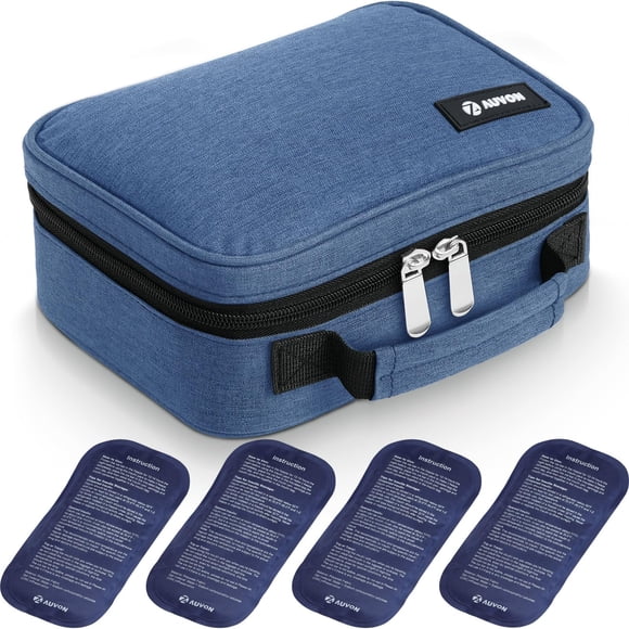 Estuche de Viaje AUVON para Enfriar Insulina con 4 Paquetes de Gel de 160 g