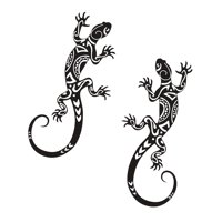 Magideal - Decoración De Pared De Geco De Metal, Silueta Decorativa, Diseño Simple Hueco Tallado, Arte De Pared, Decoración Para Cerca, Dormitorio, Interior Y 2 Piezas