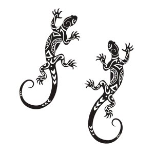 Magideal - Decoración De Pared De Geco De Metal, Silueta Decorativa, Diseño Simple Hueco Tallado, Arte De Pared, Decoración Para Cerca, Dormitorio, Interior Y 2 Piezas