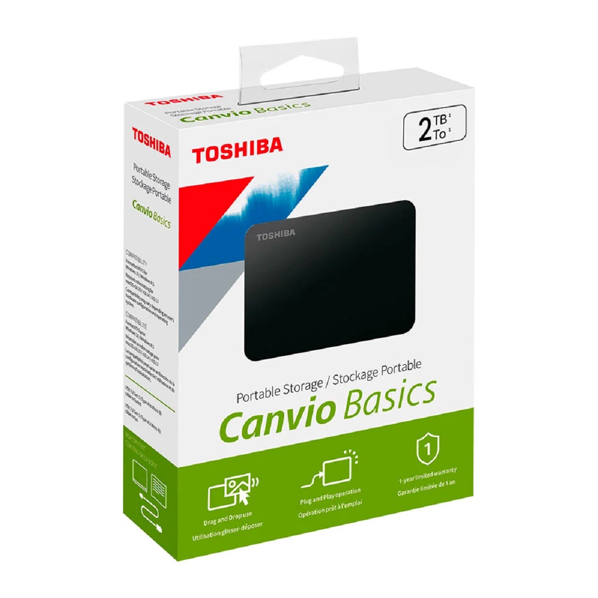 Toshiba - Disco Duro Hdd Externo Canvio Basics Negro