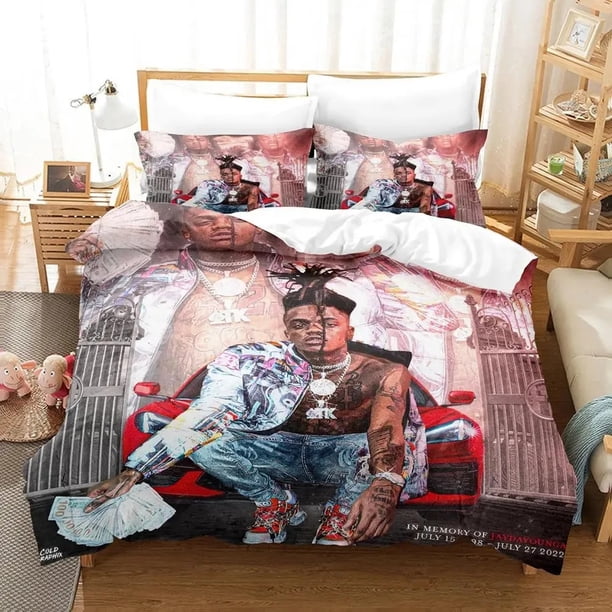RIP Jaydayoungan Rapper Bedding Set Boys Girls Duvet Cover Pillowcase Bed Kids Adult Fashion Home Textileextile
