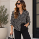 thumbnail image 2 of Camisa Gasa Mujer Animal Print Manga Larga negro Talla Única, 2 of 2