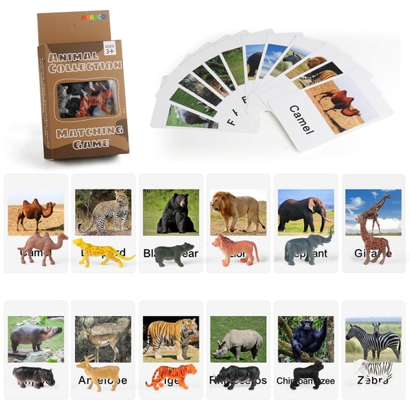 Montessori Zoo Safari Animal Match MEROCO con 12 figuras