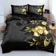 thumbnail image 1 of Gold Black Flowers Bedding Set Boys Girls Size Duvet Cover Pillowcase Bed Adult Fashion Home Textileextile Bed Sheets, 1 of 5