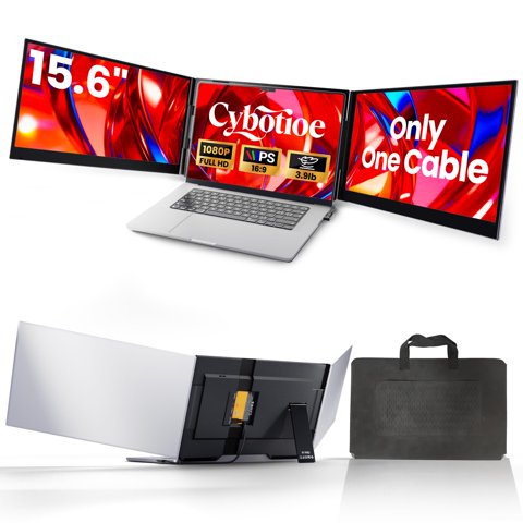 Extensor De Pantalla Triple Para Laptop Cybotioe De 15.6""