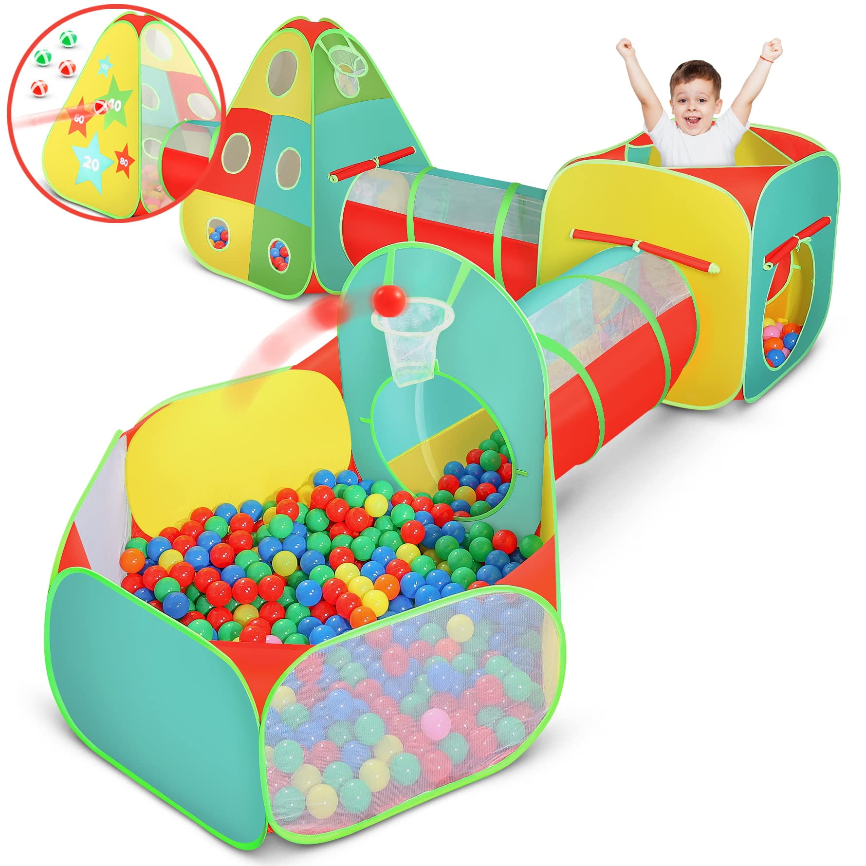 Play Tent Kiddzery, 5 Unidades, Para Niños Y Niñas Pequeños, Con Piscina De Bolas