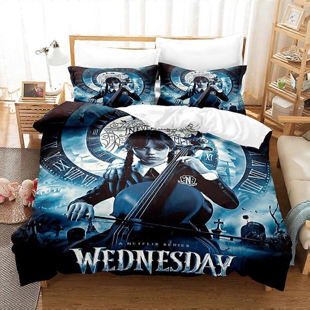 Wandinha bedding three piece set3D printed, lightweight and comfortable down duvet cover pillowcase bedding