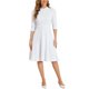 thumbnail image 1 of INSPIRE CHIC Vestido Vintage para Mujer Conjunto de Maestra para Regreso a Clases Vestido de Oficina con Cuello Alto y Mangas 3/4 Línea A XS Blanco, 1 of 6