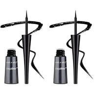 Delineador Líquido Wet N Wild Megaliner 871A, Negro, 3,5 Ml, X2