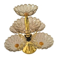 Bothyi - Plato De Postre Y Aperitivos Con Forma De Flor, Frutero, Plato De Frutas Para Oficina, Sala De Estar, 6 Bandejas De Nueces Doradas