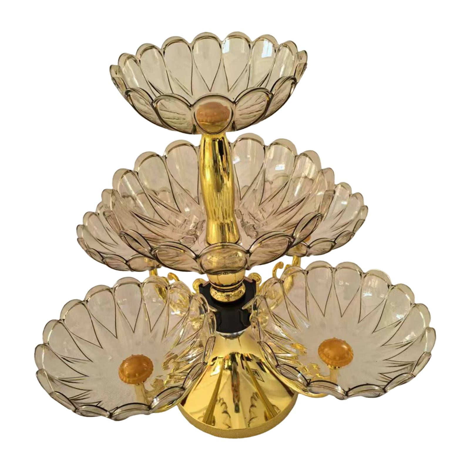 Bothyi - Plato De Postre Y Aperitivos Con Forma De Flor, Frutero, Plato De Frutas Para Oficina, Sala De Estar, 6 Bandejas De Nueces Doradas