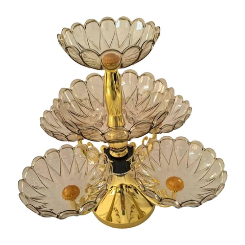 Bothyi - Plato De Postre Y Aperitivos Con Forma De Flor, Frutero, Plato De Frutas Para Oficina, Sala De Estar, 6 Bandejas De Nueces Doradas