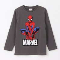 Polera Manga Larga Niño Spiderman Pose Gris Marvel