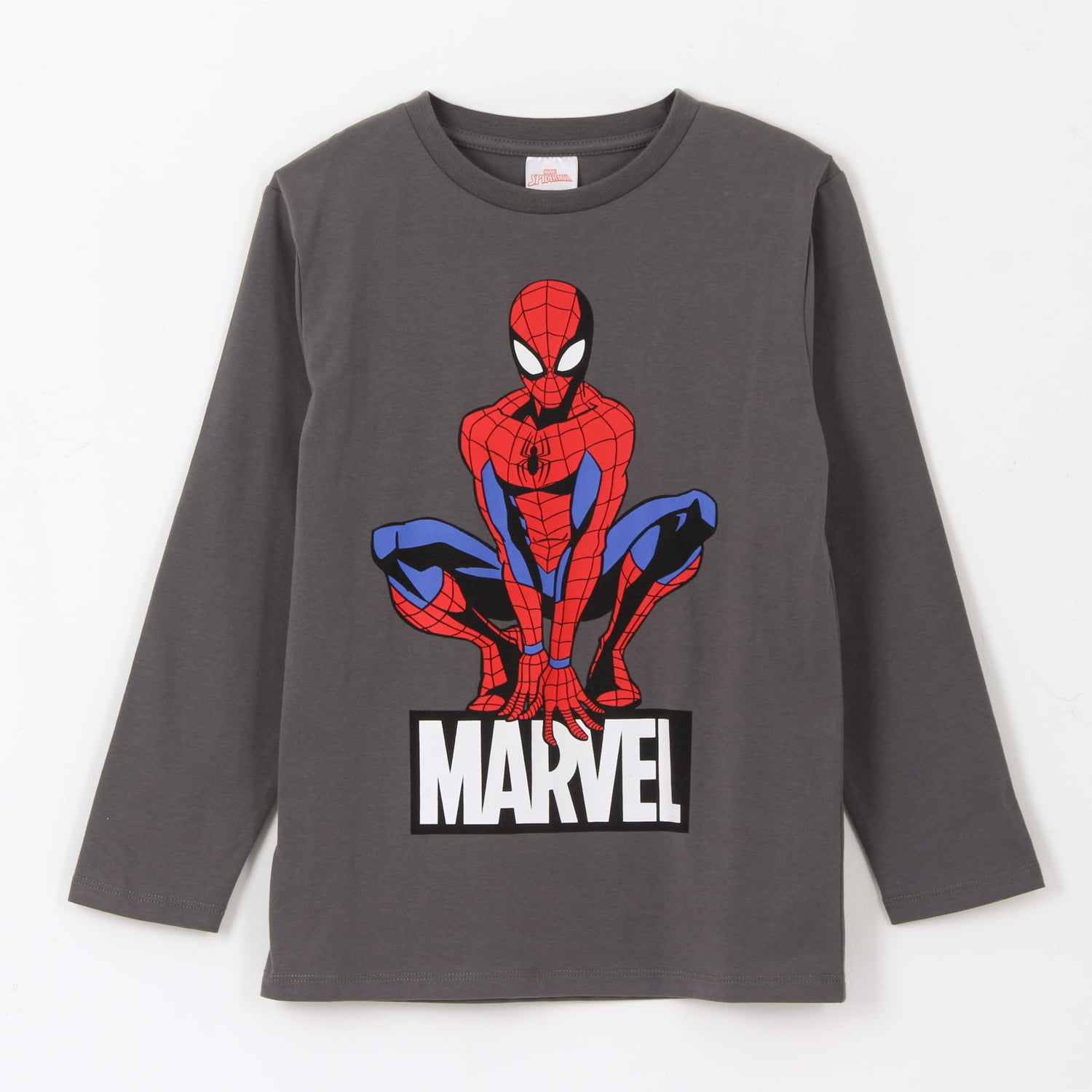Polera Manga Larga Niño Spiderman Pose Gris Marvel