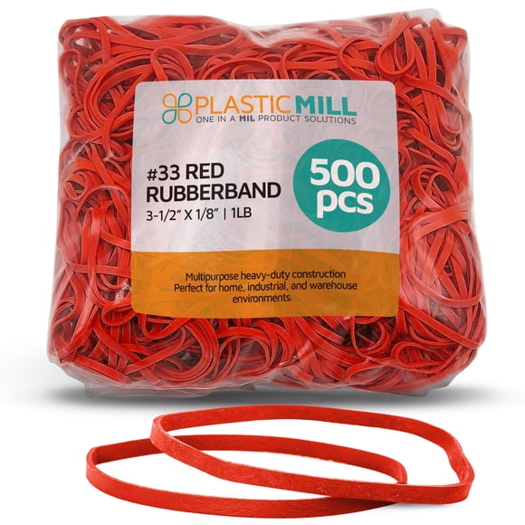 Bandas de goma PlasticMill paquete de 500 9 cm rojo 0,45 kg