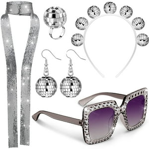 Set De Accesorios Para Disfraz De Discoteca Tudomro 1970 Para Mujer (5 Unidades)