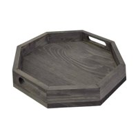 Magideal - Bandeja Octogonal Para Servir Pan, Charcutería, Plato De Frutas, Bandeja De Madera Para Exhibición De Pasteles, Plato De Comida Para Frutas, Café Y Ve
