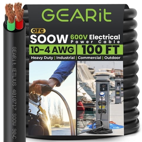 Cable De Alimentación Gearit 30 M Calibre 10/4 Soow 600V 4 Conductores