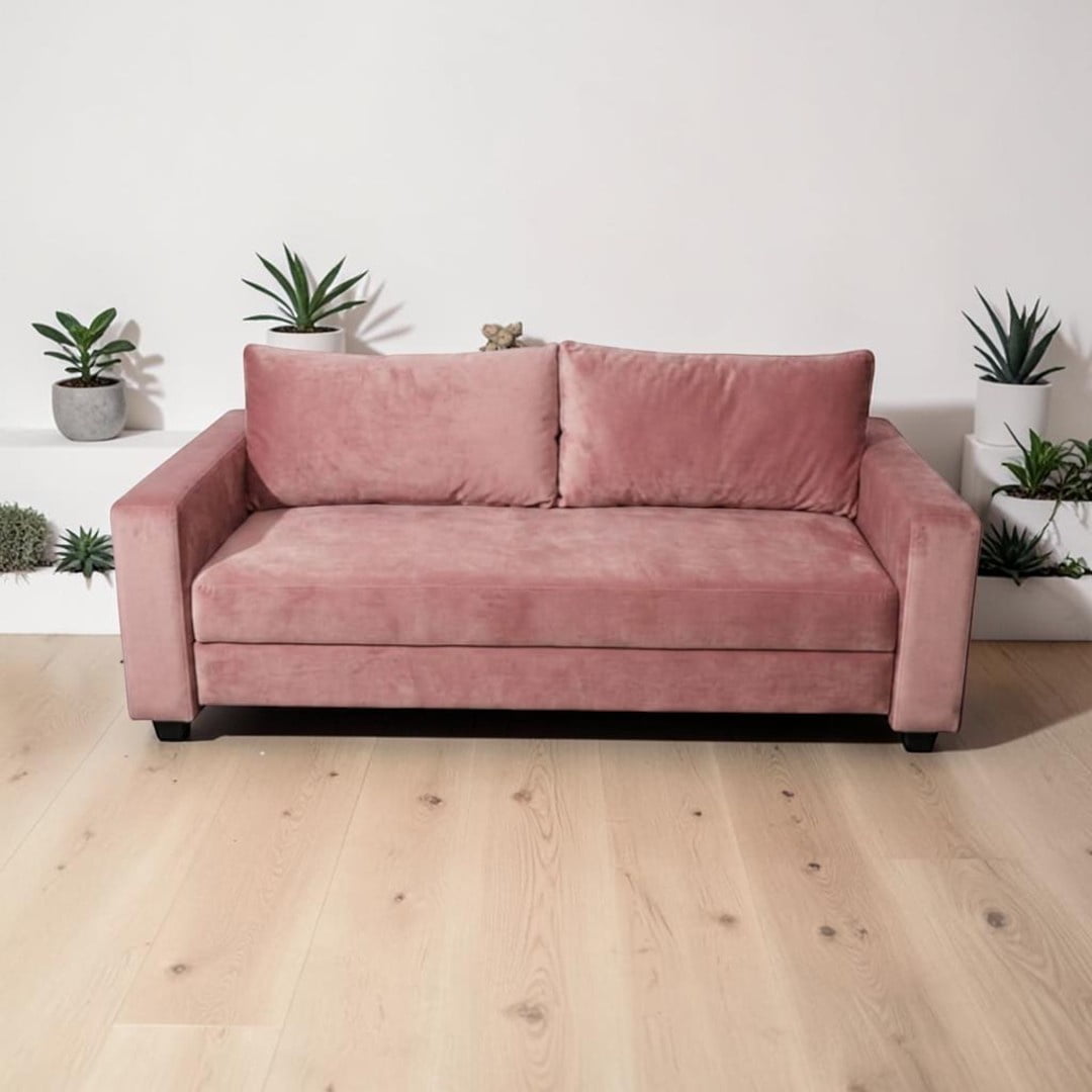 Diseños Valestrini - Sofa Cama Multifuncional Felpa Palo Rosa