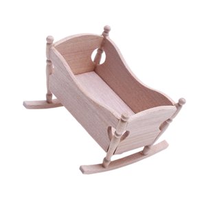 Bothyi - 1:12 Casa De Muñecas Cuna Juguetes Decoración Modelos Casa De Muñecas Accesorios Sin Pintar