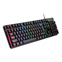 Genérico - Teclado Landslides Kr-6300 Inglés Rgb Usb Negro