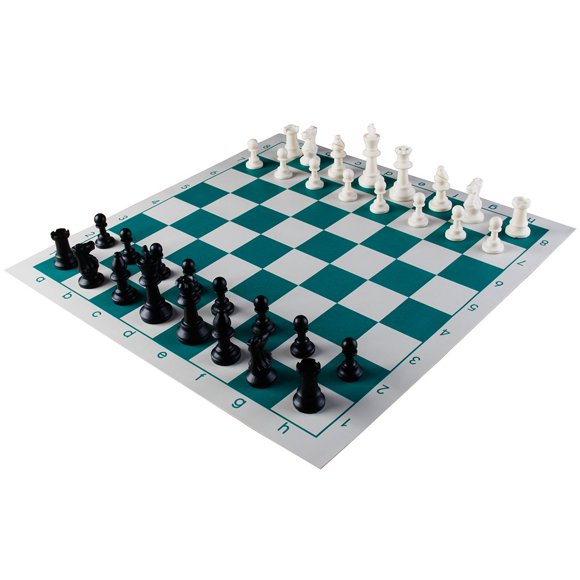 Juego de ajedrez Amerous Roll-Up Travel Chess con tubo de transporte 17 x 17