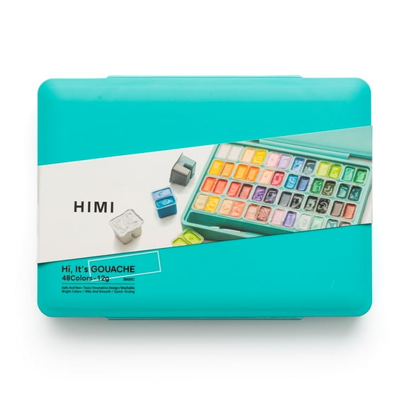 Himi Set Gouache 48 Colores Twin Cup 12g + 3 pinceles Verde
