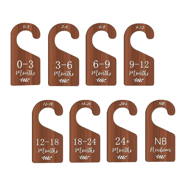 Divisor de tamaño de armario para bebé, colgador de armario, divisores de ropa, tamaño de madera para recién nacidos a 24 meses, decoración del hogar,