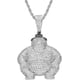 thumbnail image 1 of Collar Iced Out para hombre: colgante con circonitas pavimentadas bañadas en oro auténtico de 14 quilates, colgante de hip hop con retrato de sumo japonés y cadena de cuerda de 24 pulgadas., 1 of 5
