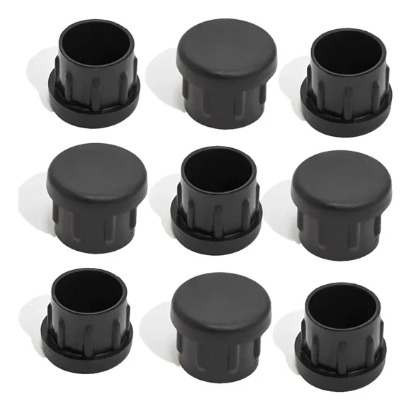Regatón Plástico Redondo 7/8" Interior - negro - 100 unidades