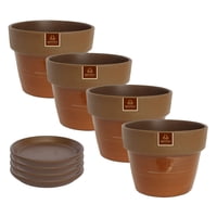 Pottery - Set De 4 Maceta Greta 19Cm Mamey Y Sus Platos