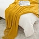 thumbnail image 3 of Manta decorativa tejida para sillón, piecera o cama color amarillo, 3 of 3