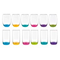 Pack 6 Vasos Altos Modelos Monterrey + 6 Mikonos Fondo Color Cristar