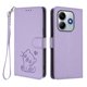 thumbnail image 1 of Funda Volteable con Diseño de Gato para Xiaomi Redmi Note 14 5G, Lila Claro, 1 of 6