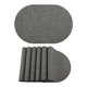 thumbnail image 1 of Juego de 6 Manteles Ovalados de Cuero para Decoración de Mesa de Cocina Resistente al Calor Manteles Limpiables Gris Oscuro 45x30cm, 1 of 6