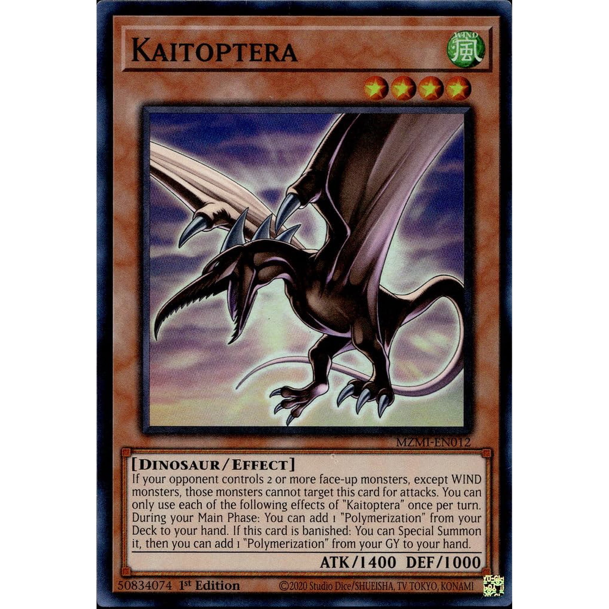 Tarjeta Coleccionable Yu-gi-oh! Kaitoptera Mzmi-en012 Super Rare, Primera Edición.
